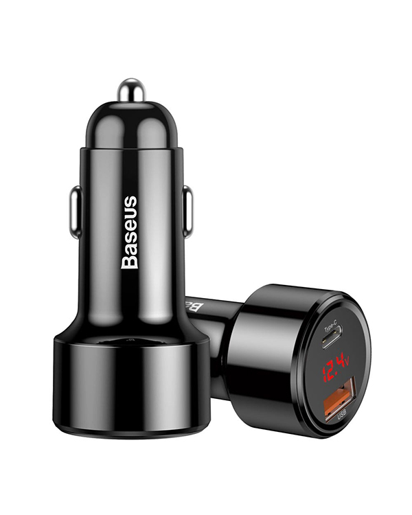 Baseus CCMLC20C-01 Автомобильная зарядка USB-C | USB | 3A | 45W | Quick Charge 4.0 Черная