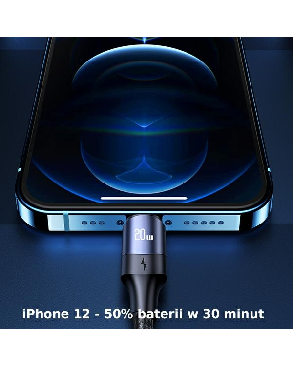 Дополнительное изображение книги «USAMS Kabel U71 USB-C na Lightning 2m 20W PD Fast Charge czarny|black SJ522USB01 (US-SJ522)»