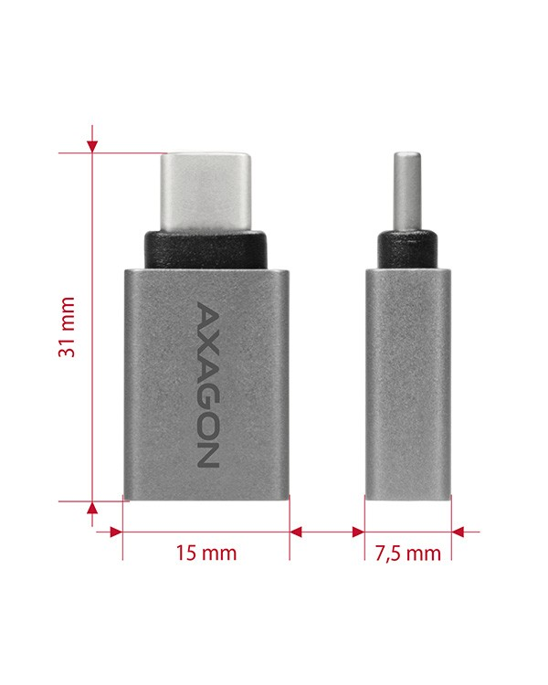 Адаптер AXAGON RUCM-AFA USB-C -> USB-A ALU