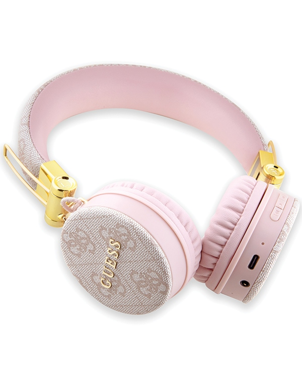 Guess słuchawki nauszne Bluetooth GUBH704GEMP różowy|pink 4G Metal Logo