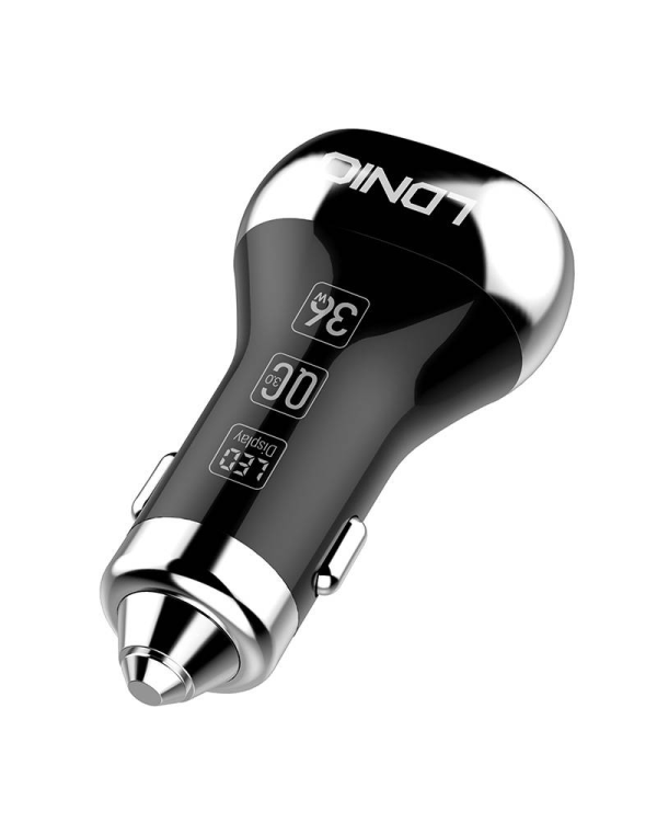 Автомобильное зарядное устройство LDNIO C2, 2x USB, QC 3.0, LED, 36 Вт (черный)