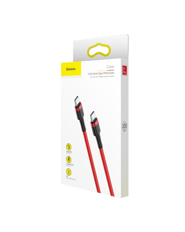 Плетеный нейлоновый кабель Baseus CATKLF-G09 USB-C | PD | PD2.0 | 60W | 20V | 3A | QC3.0 | 1м красный