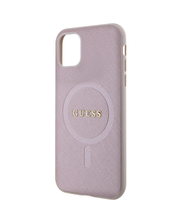 Guess GUHMN61PSAHMCP iPhone 11 | Xr 6.1" розовый жесткий чехол Saffiano MagSafe