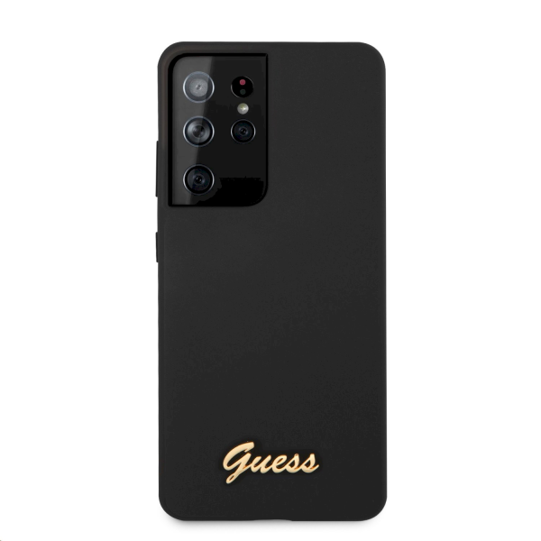 Обложка книги «GUHCS21LLSLMGBK Guess Silicone Metal Logo Script Cover for Samsung Galaxy S21 Ultra Black»