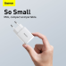Baseus Compact quick charger USB Type C | USB 20 W 3 A Power Delivery Quick Charge 3.0 white (CCXJ-B02)