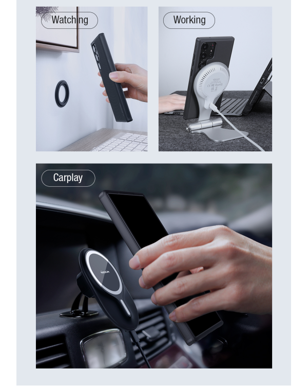 Магнитная задняя крышка Nillkin Super Frosted PRO для Samsung Galaxy S23 Ultra | черный