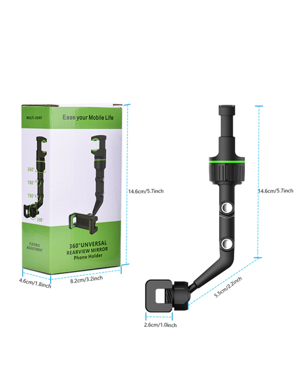 Adjustable car rearview mirror holder for smartphone
