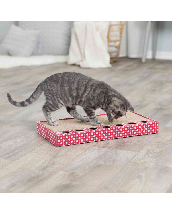 Точилка для ногтей : Trixie Картон для царапания с игрушками, 48 × 25 см, розовый