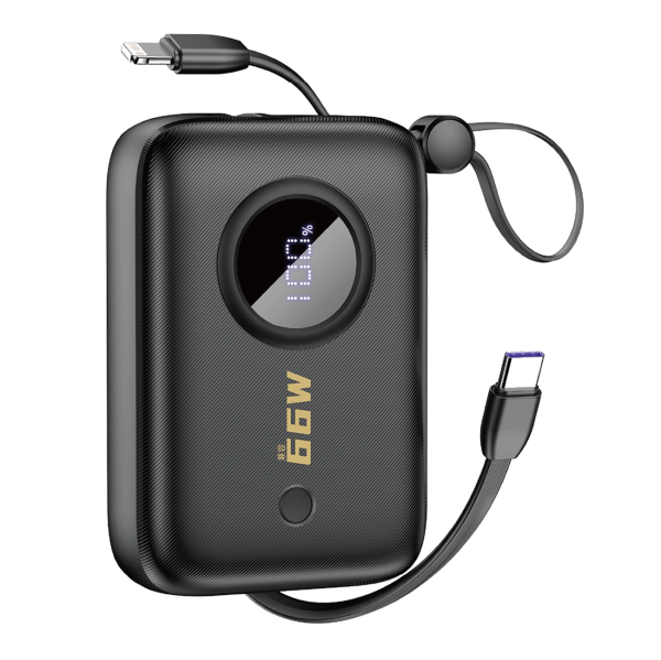 Dudao K14 10000mAh power bank с кабелем USB-C | Lightning - черный