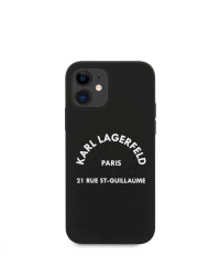 KLHCP12SSLSGRBK Karl Lagerfeld Rue St Guillaume Silicone Case for iPhone 12 mini 5.4 Black