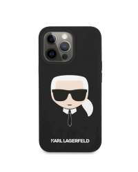 KLHCP13LSLKHBK Karl Lagerfeld Liquid Silicone Karl Head Case for iPhone 13 Pro Black