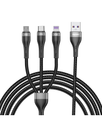 Proda Quark pro 3in1 data charging cable USB - Lightnig/ USB Type C/ micro USB 5A 1,2m black (PD-B59th)