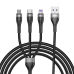 Proda Quark pro 3in1 data charging cable USB - Lightnig/ USB Type C/ micro USB 5A 1,2m black (PD-B59th)