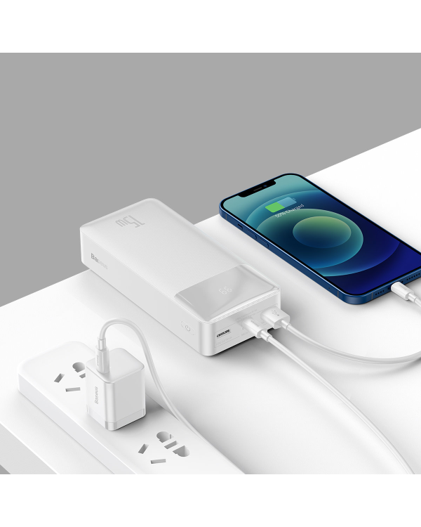 Powerbank Baseus Bipow 30000mAh, 15W (white)
