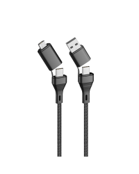 Forever CORE 4in1 cable USB + USB-C - USB-C + microUSB 1,2 m 3A black