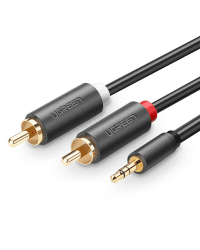UGREEN AV102 2x RCA cable (Cinch) jack 3.5 mm 10m (black)