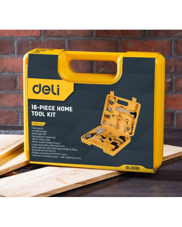 Набор бытовых инструментов DELI TOOLS 18шт|set Yellow