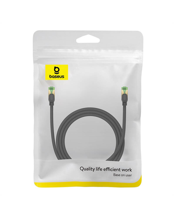 Сетевой кабель в оплетке cat.8 Baseus Ethernet RJ45, 40 Гбит|с, 1,5 м (черный)