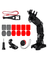 GoPro Set of Helmet Mounting Accessories for GoPro, DJI, Insta360, SJCam, Eken Sports Cameras (GoPro Cycling Helmet Chin Holder)