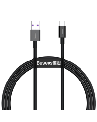 Baseus Superior USB - USB Typ C fast charging data cable 66 W (11 V | 6 A) Huawei SuperCharge SCP 1 m black (CATYS-01)