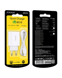 Зарядное устройство Jokade JB050 | 18 Вт | 3A + кабель USB-C 1 м белый