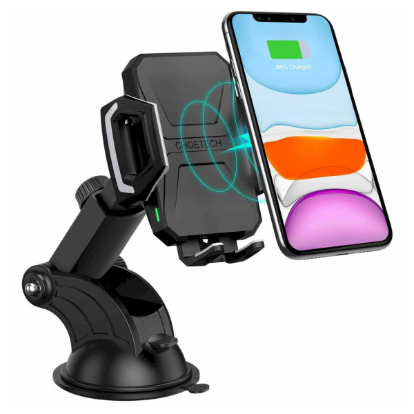 Обложка книги «Choietech Car Wireless Charger qi 15W Car Holder for dashboard windshield black (T521-F)»