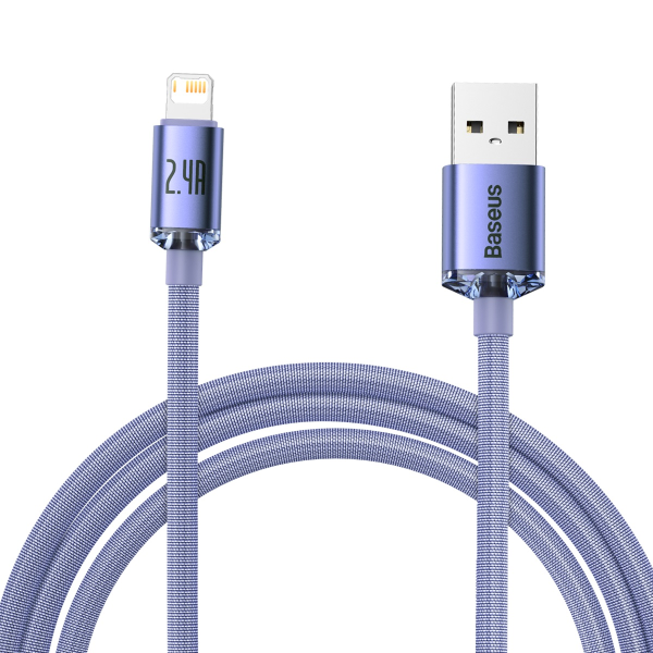 Baseus Crystal cable USB to Lightning, 2.4A, 2m (purple)