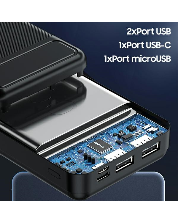 AWEI PowerBank P6K 20000mAhczarny|black 2xUSB|PD|Micro-USB