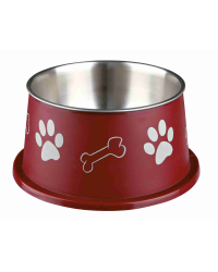 Миска для животных, металл : Trixie Миска для длинных ушей, нержавеющая сталь, пластиковое покрытие, 0,9 л|ø 15 см