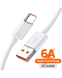 Кабель для передачи данных Huawei Super Charge 6A / 66W 1м белый (OEM)