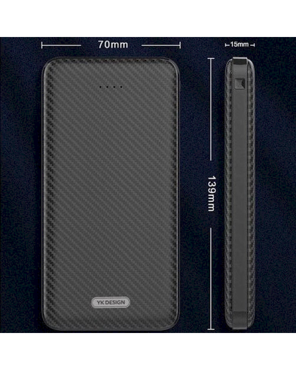 Повербанк YK-DESIGN YKP-021 10000 мАч / 2 x USB черный