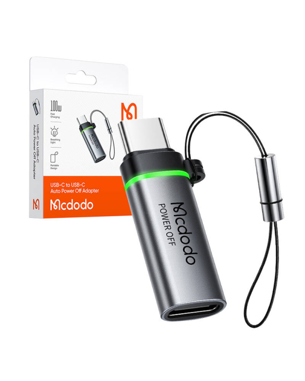 Адаптер Mcdodo OT-2450 | USB-C к USB-C | автоматическое отключение питания | серебристый