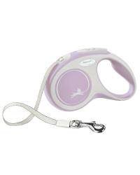 Инерционный поводок для собак - Trixie New COMFORT, ленточный поводок, XS: 3 м, розовый