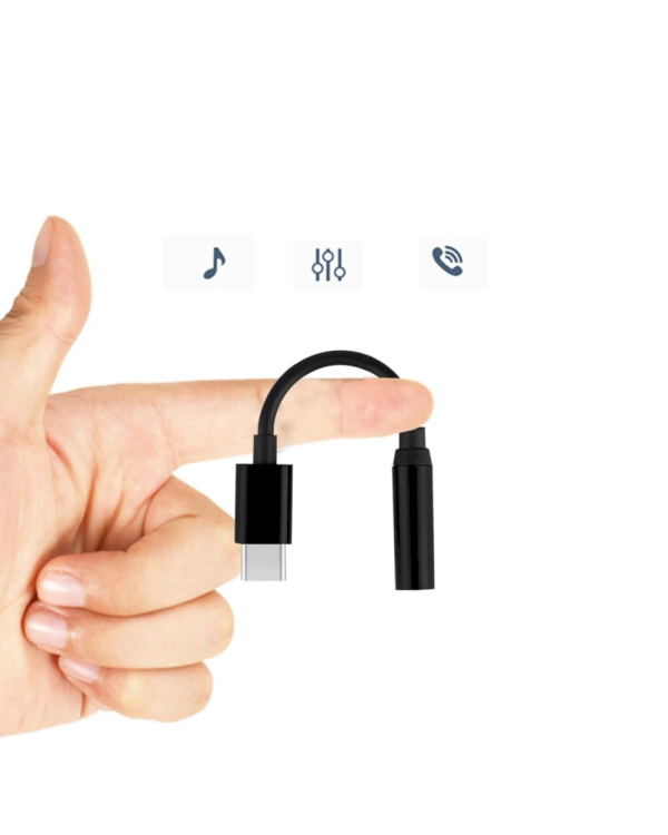 USB Type C to 3.5 mm mini jack Female Adapter black