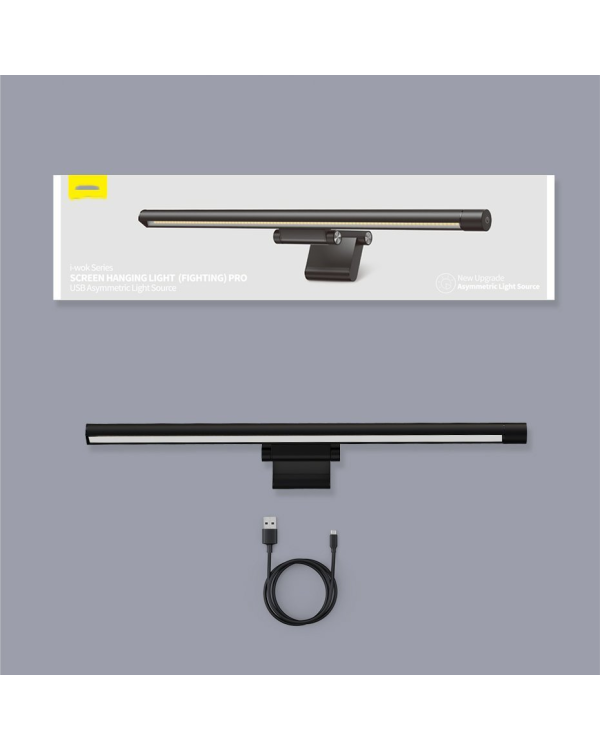 Baseus i-wok Pro series USB stepless dimming screen hanging light (fighting) Black