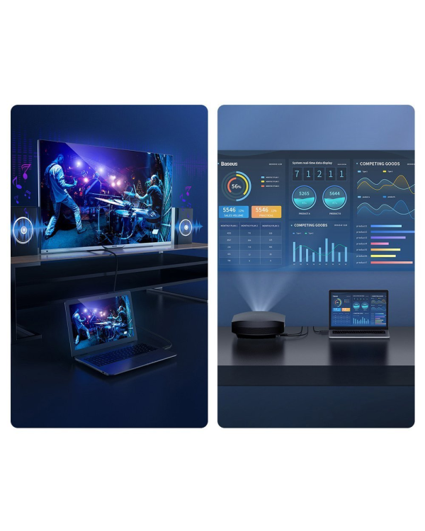Кабель Baseus HDMI 2.0 4K 60 Гц 3D HDR 18 Гбит|с 1 м черный (CAKGQ-A01)