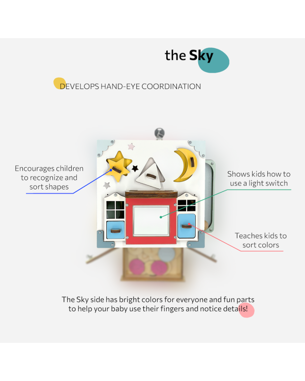 BusyBuddyToys - деревянный кубик для занятий с детьми (3+)