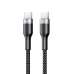 Remax Sury 2 Series Cable Durable Nylon Braided Wire USB Type C - USB Type C Power Delivery Quick Charge 3.0 3 A 1 m black (RC-010 black)