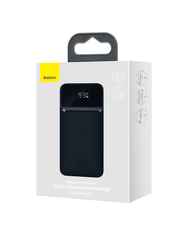 Baseus Magnetic powerbank 10000mAh 20W Overseas Edition navy blue + USB cable - USB Type C (PPCX010201)