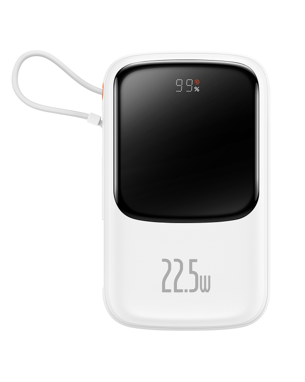 Powerbank Baseus Qpow PRO with cable, 10000mAh, 22.5W (White)