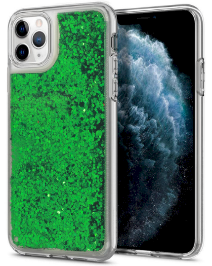 Fusion Fun Liquid Back Case Прочный Силиконовый чехол для Samsung A217 Galaxy A21s Прозрачный - Зеленый
