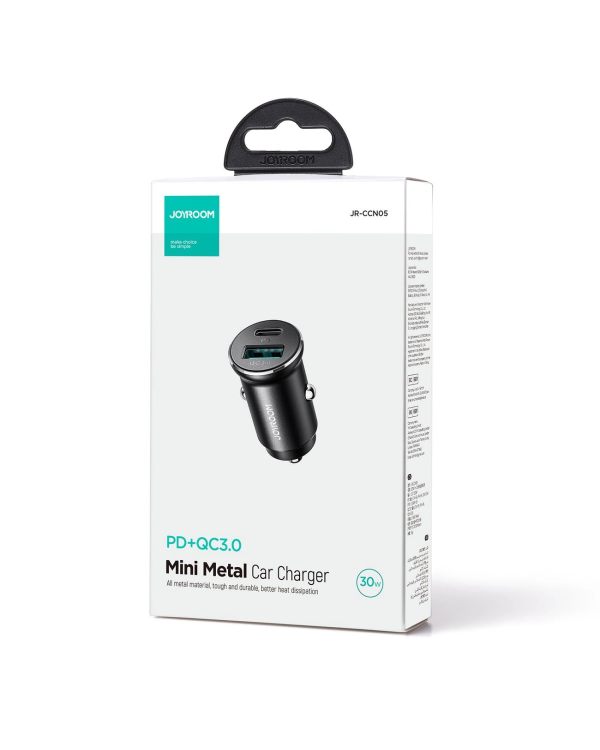 Joyroom JR-CCN05 30W USB-A USB-C mini car charger - black