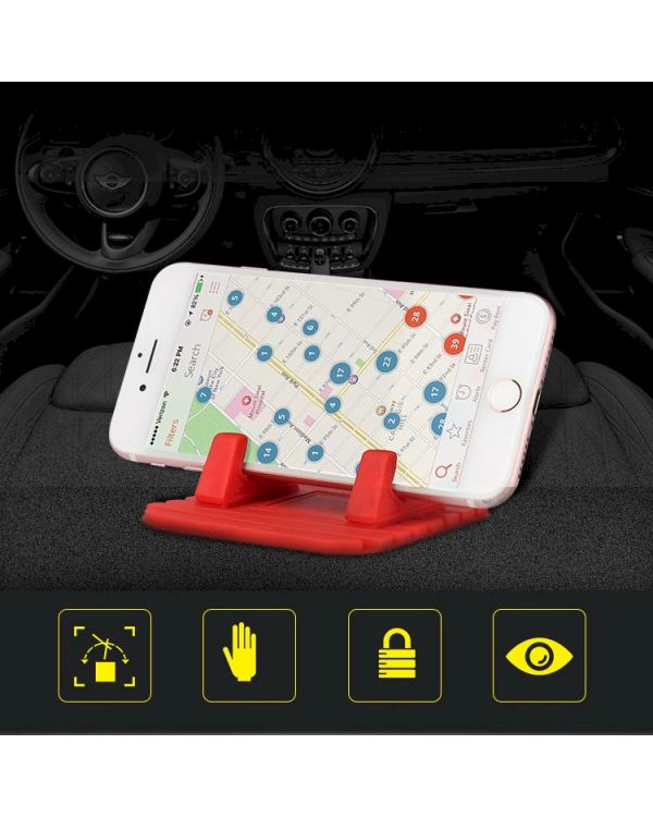 Silicone Car Phone Holder Dashboard Desktop Stand black