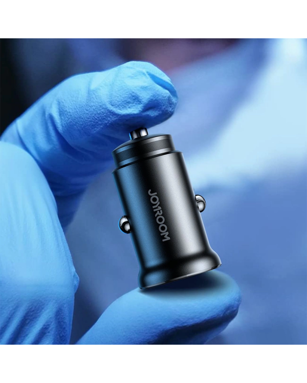 Joyroom JR-CCN05 30W USB-A USB-C mini car charger - black