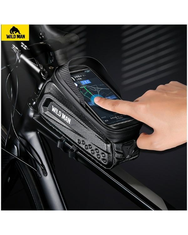 Etui|uchwyt rowerowy WILDMAN L E10S sakwa na ramę czarna|black