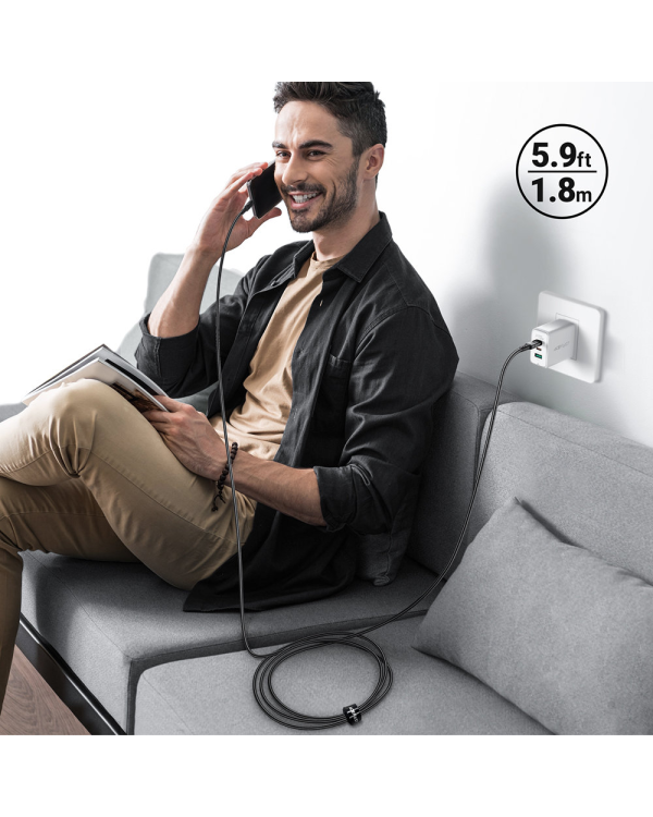 Acefast cable MFI USB Type C - Lightning 1,8m, 30W, 3A black (C4-01 C Black)