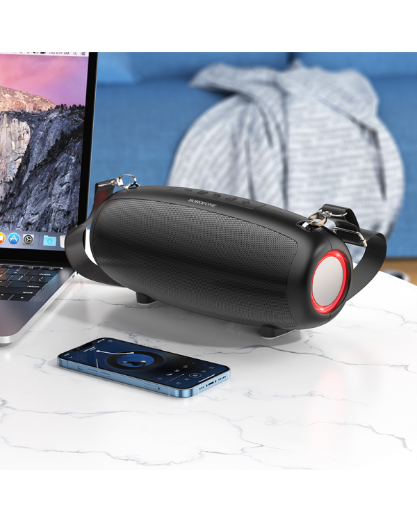 Портативная Bluetooth колонка Borofone BP13 Dazzling с микрофоном черная