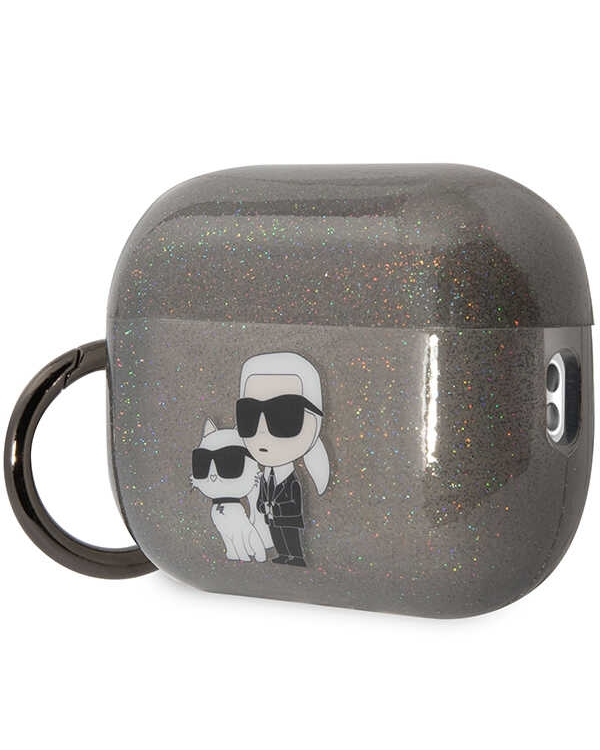 Karl Lagerfeld KLAP2HNKCTGK Чехол для Airpods Pro 2 черный|black Gliter Karl&Choupette