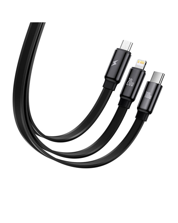 Baseus Traction 3-in-1 USB-C cable USB-C | Lightning | Micro 100W 1.7m (black)