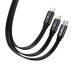 Baseus Traction 3-in-1 USB-C cable USB-C | Lightning | Micro 100W 1.7m (black)
